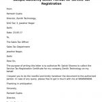 Sample Authority Letter Format Service Tax Registration