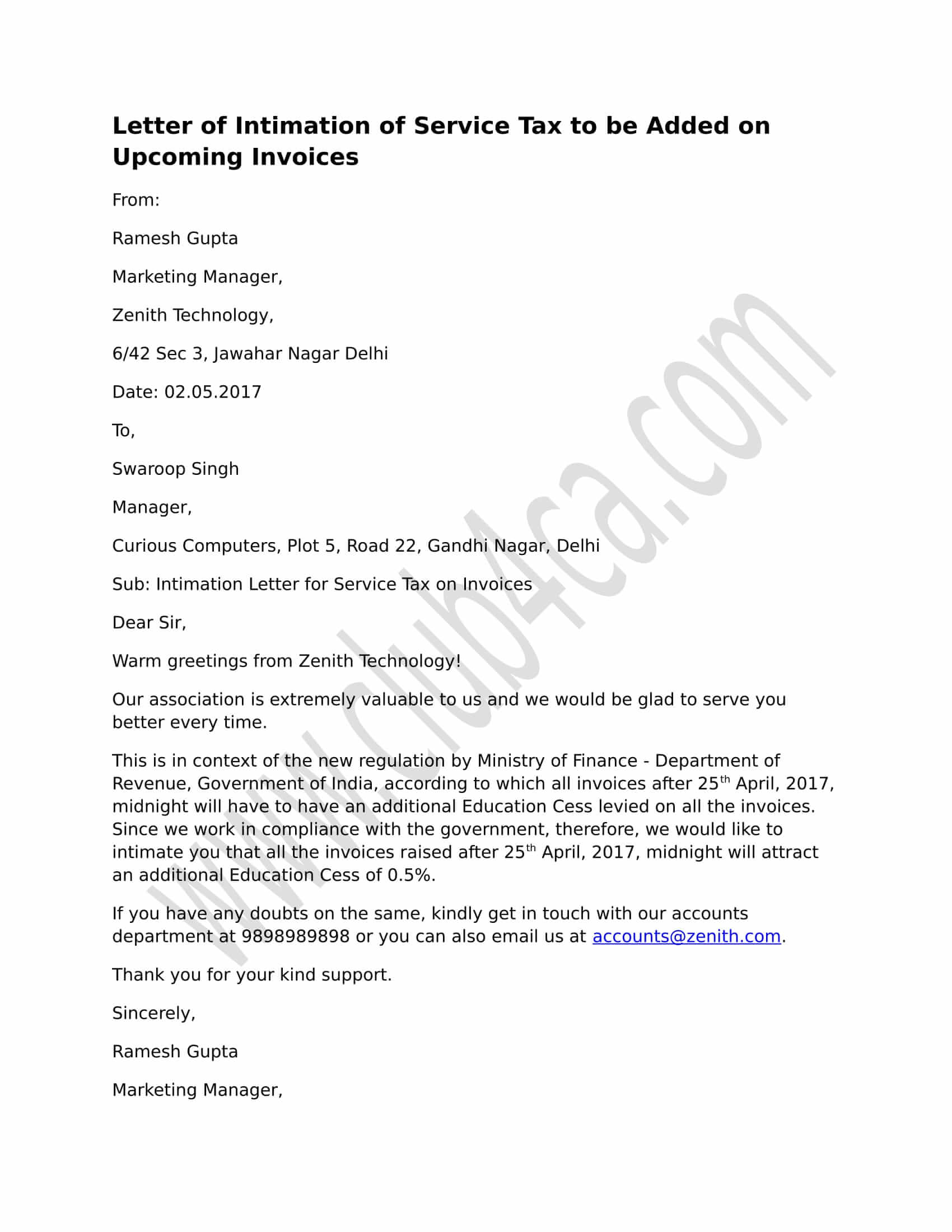 vat application letter template