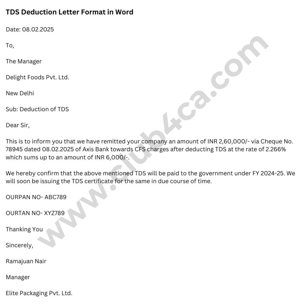 TDS-deduction-letter-format