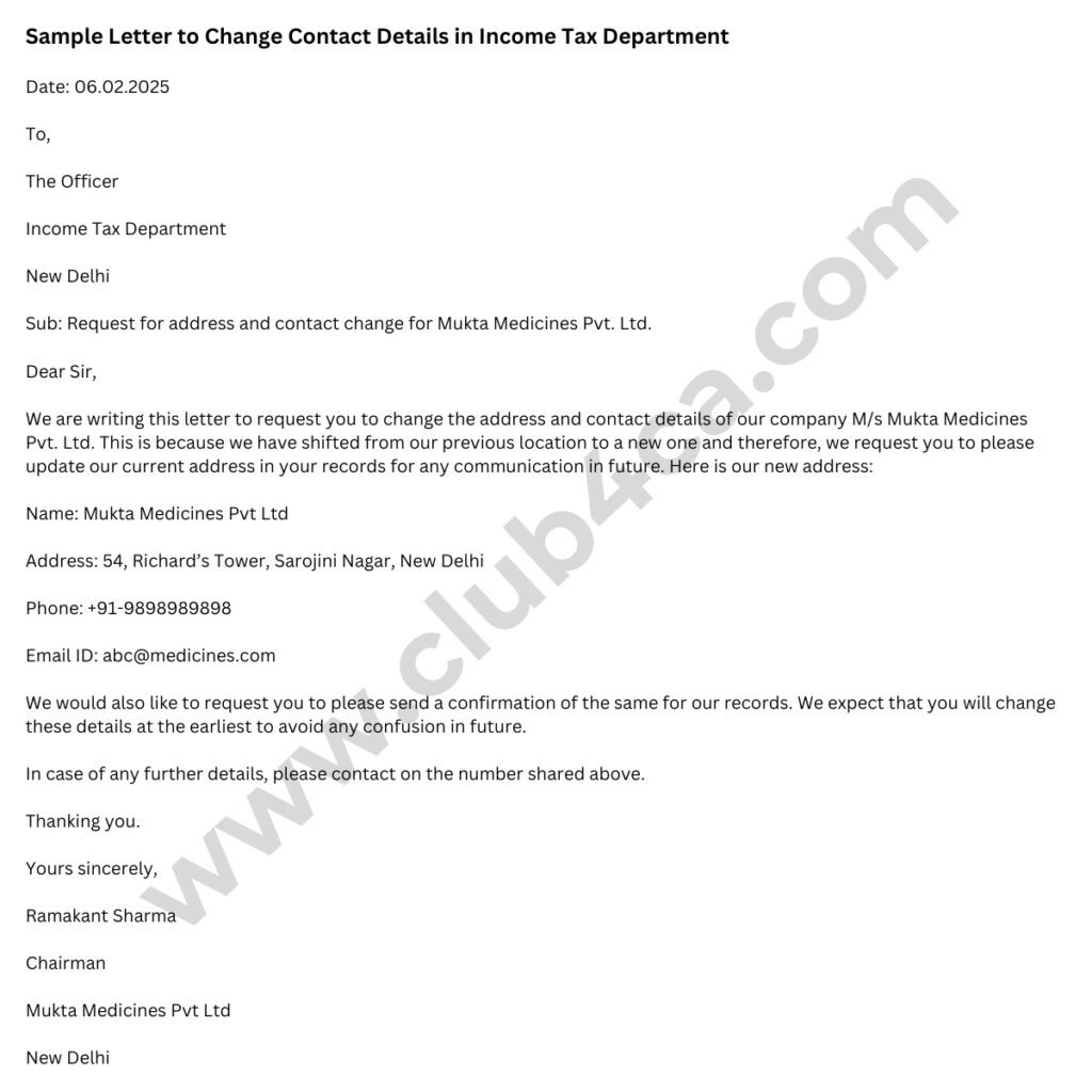 letter-format-for-change-contact-details-in-income-tax-department