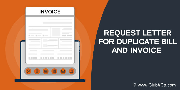 Request Letter for Duplicate Bill and Invoice Format