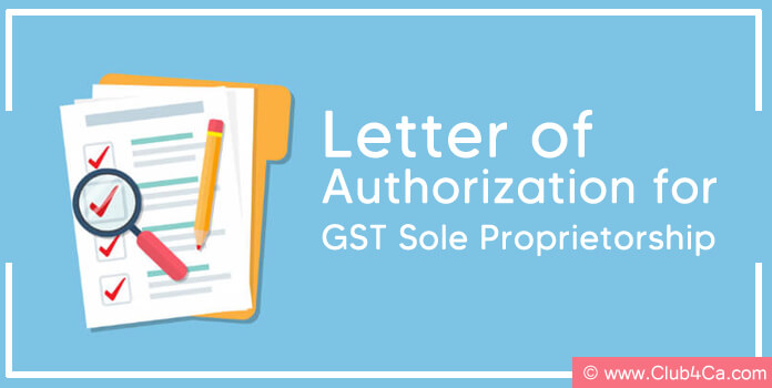 Letter of Authorization for GST Sole Proprietorship