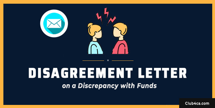 Disagreement Letter on a Discrepancy with Funds