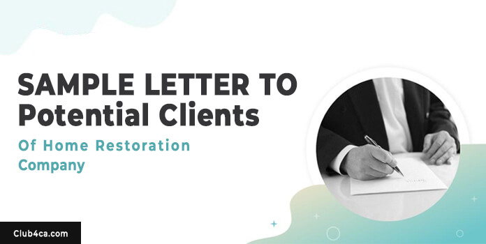 Letter to potential clients for home restoration company