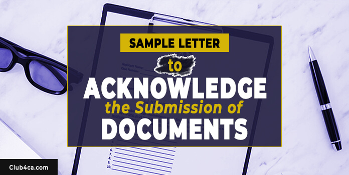 Sample Letter to Acknowledge the Submission of Documents