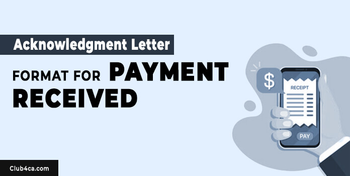 Acknowledgment Letter Format for Payment Received