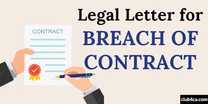 Legal Letter for Breach of Contract Notice Format