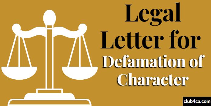 Legal Letter for Defamation of Character