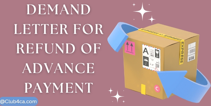 Demand Letter for Refund of Advance Payment