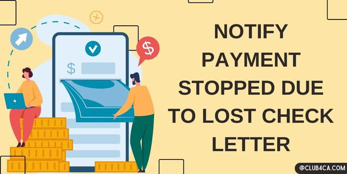 Notify Payment Stopped due to Lost Check Letter Example