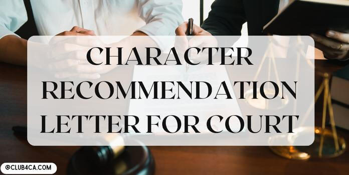 Character Recommendation Letter for Court Template