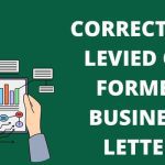 Correct Tax Levied on Former Business Letter