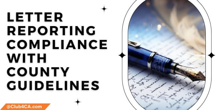 Sample Letter Reporting Compliance with County Guidelines